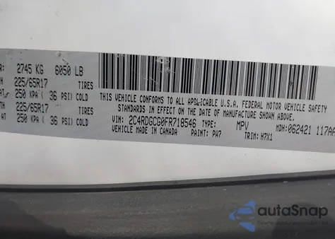 2015 Dodge Grand Caravan Sxt from USA, damaged, VIN 2C4RDGCG0FR718546